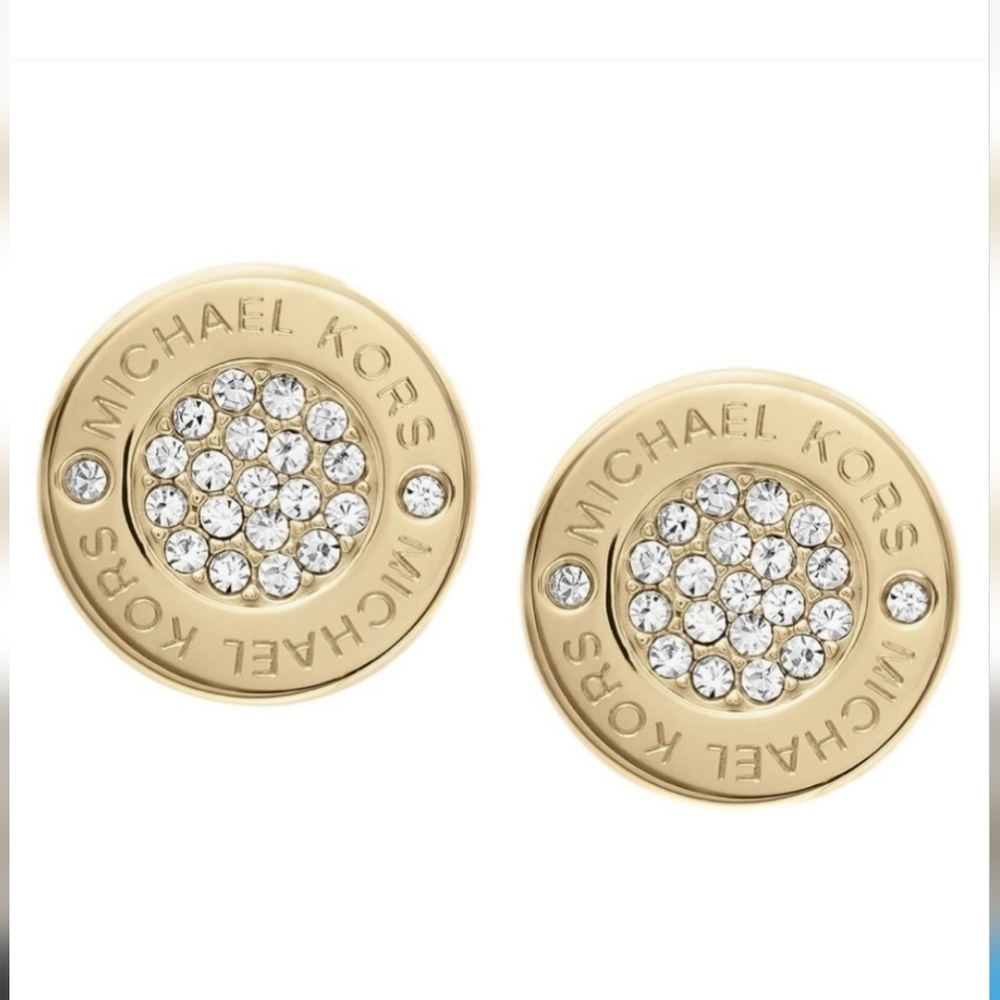 Michael Kors Gold Pave Crystal Earrings